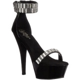 High Heels Glittering Stones 15 cm KISS-269RS Chrome Platform