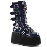 Hologram 9 cm DAMNED-225-2 womens buckle boots with platform