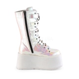 Hologram 9 cm DAMNED-225 womens buckle boots with platform