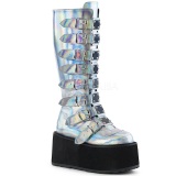 Hologram 9 cm DAMNED-318 womens buckle boots with platform