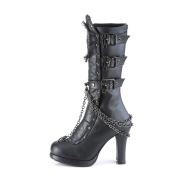 Leatherette 10 cm CRYPTO-67 womens buckle boots with platform