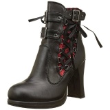 Leatherette 10 cm DemoniaCult CRYPTO-51 platform womens ankle boots