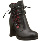 Leatherette 10 cm DemoniaCult CRYPTO-51 platform womens ankle boots