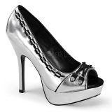 Leatherette 13,5 cm PIXIE-18 womens peep toe pumps shoes