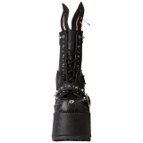 Leatherette 13 cm DemoniaCult CAMEL-202 goth ankle boots with rivets