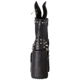 Leatherette 13 cm DemoniaCult CAMEL-202 goth ankle boots with rivets