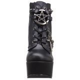 Leatherette 13 cm POISON-101 lolita ankle boots goth wedge platform