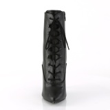 Leatherette 13 cm SEDUCE-1020 Black ankle boots high heels