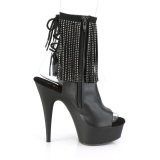 Leatherette 15 cm DELIGHT-1018RSF womens fringe ankle boots high heels