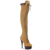 Leatherette 15 cm DELIGHT-3000TL overknee boots with laces