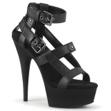 Leatherette 15 cm DELIGHT-637 platform gladiator sandals