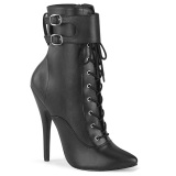 Leatherette 15 cm DOMINA-1023 Black ankle boots high heels