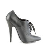 Leatherette 15 cm DOMINA-460 lace up oxford pumps black