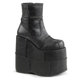 Leatherette 18 cm STACK-201 Platform Mens Gothic Ankle Boots