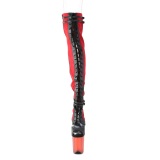 Leatherette 20 cm FLAMINGO-3027-1 overknee boots with laces