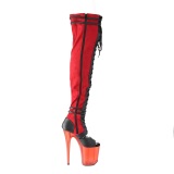 Leatherette 20 cm FLAMINGO-3027-1 overknee boots with laces