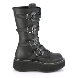 Leatherette 5 cm EMILY-322 womens buckle boots with platform