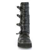 Leatherette 5 cm EMILY-322 womens buckle boots with platform