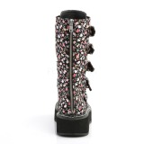 Leatherette 5 cm EMILY-340 womens buckle boots with platform