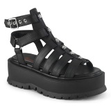 Leatherette 5 cm SLACKER-18 emo platform gladiator sandals