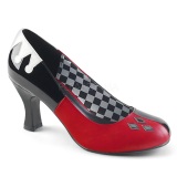 Leatherette 7,5 cm HARLEY-42 Pinup Pumps Shoes with Low Heels