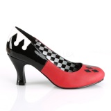 Leatherette 7,5 cm HARLEY-42 Pinup Pumps Shoes with Low Heels