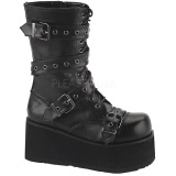 Leatherette 8,5 cm TRASHVILLE-205 Platform Mens Gothic Boots