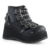 Leatherette 8 cm DEMONIA SCENE-30 goth ankle boots with buckles