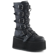 Leatherette 9 cm DAMNED-225 womens buckle boots with platform