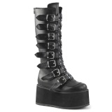 Leatherette 9 cm DAMNED-318 womens buckle boots with platform