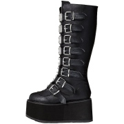 Leatherette 9 cm DAMNED-318 womens buckle boots with platform
