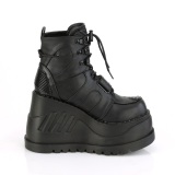 Leatherette Black 12 cm STOMP-13 ankle boots wedge platform