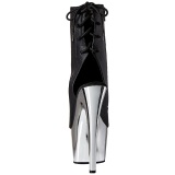 Leatherette Black 18 cm Pleaser ADORE-1018 Chrome Platform Ankle Calf Boots