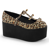 Leopard canvas 8 cm CLICK-08 lolita shoes gothic platform shoes