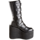 Matte 14 cm SWING-220 womens buckle boots with platform