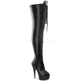 Matte 15,5 cm DELIGHT-3023 Platform Thigh High Boots