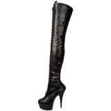 Matte 15,5 cm DELIGHT-3023 Platform Thigh High Boots