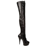 Matte 15,5 cm DELIGHT-3023 Platform Thigh High Boots