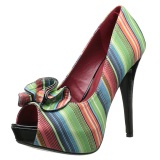 Multicolored 13 cm LOLITA-12 womens peep toe pumps shoes