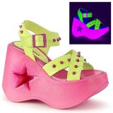 Neon 13 cm DemoniaCult DYNAMITE-02 lolita sandals wedge sandals