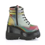 Neon rainbow 11,5 cm SHAKER-52 lolita ankle boots wedge platform