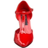 Patent 10 cm VANITY-415 t-strap pumps high heels red