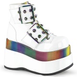 Patent 11,5 cm BEAR-104 demonia ankle boots platform white