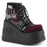 Patent 12 cm STOMP-18 lolita ankle boots wedge platform