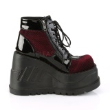 Patent 12 cm STOMP-18 lolita ankle boots wedge platform