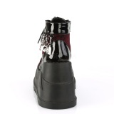 Patent 12 cm STOMP-18 lolita ankle boots wedge platform