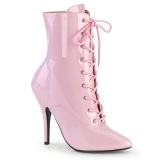 Patent 13 cm SEDUCE-1020 Rosa ankle boots high heels