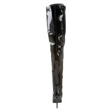 Patent 13 cm SEDUCE-3024 Black high heeled mens thigh high boots