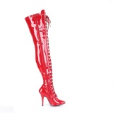 Patent 13 cm SEDUCE-3024 Red high heeled mens thigh high boots