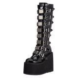 Patent 14 cm SWING-815 buckle boots - alternative boots platform black